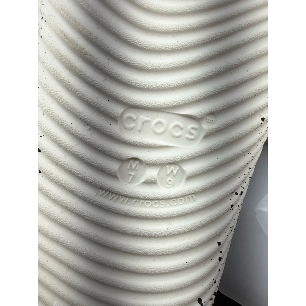 Crocs Mellow Recovery Speckle Slides Mens Size 7 White Slip On Comfort Sandals - Picture 11 of 12